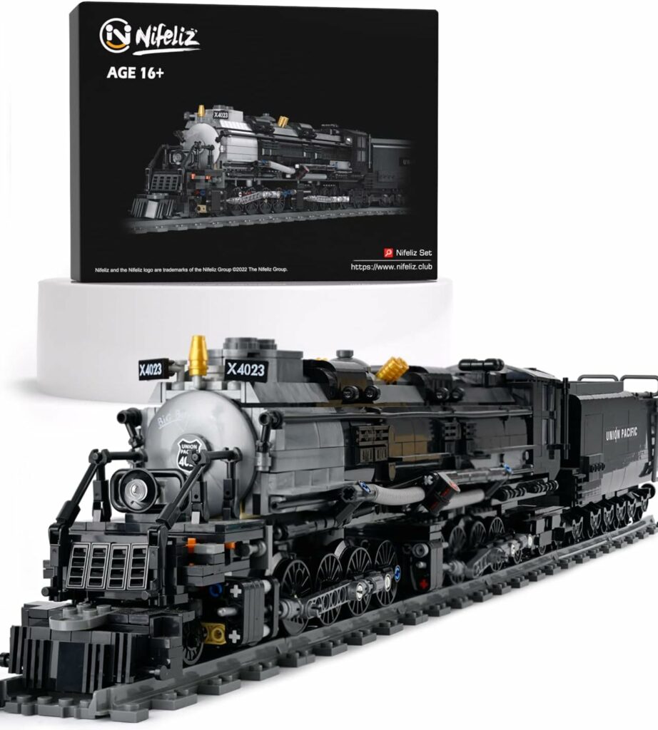 Nifeliz Badboy Steam Train Building Kit, Collectible Steam Locomotive Display Set, Large Train Set with Train Tracks, Top Present for Train Lovers (1608 PCS) Nifeliz Badboy Steam Train Building Kit, Collectible Steam Locomotive Display Set, Large Train Set with Train Tracks, Top Present for Train Lovers (1608 PCS)